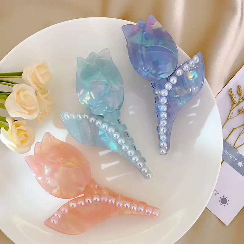 Fairy Rose Hairpin with Pearl Decor