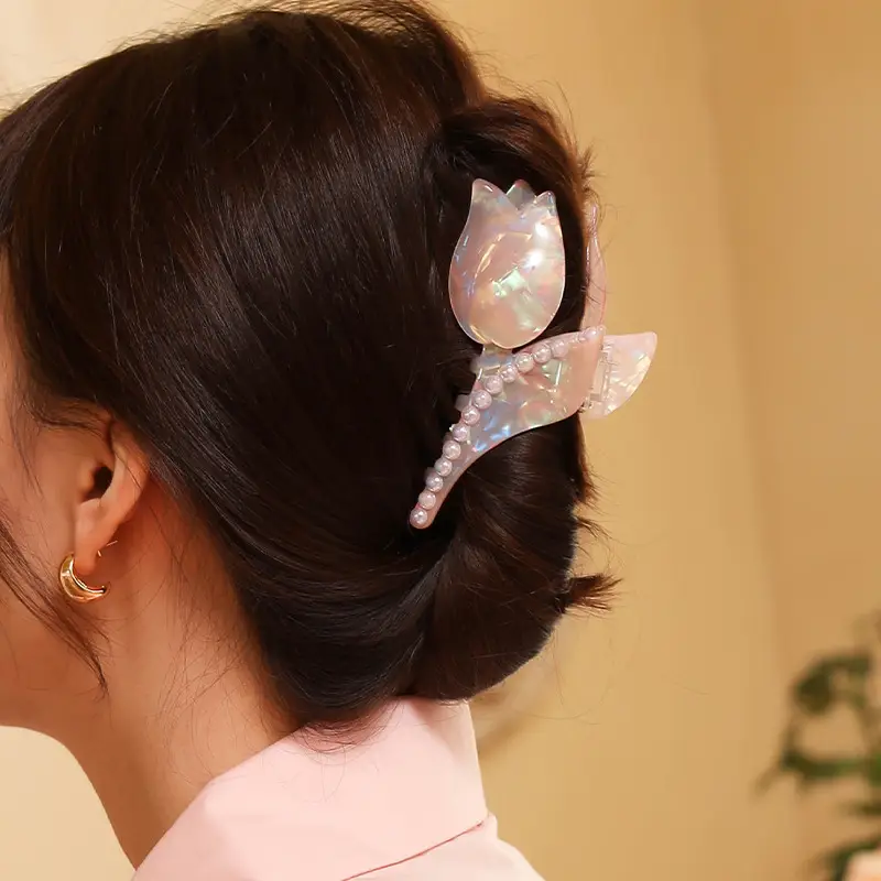 Fairy Rose Hairpin with Pearl Decor