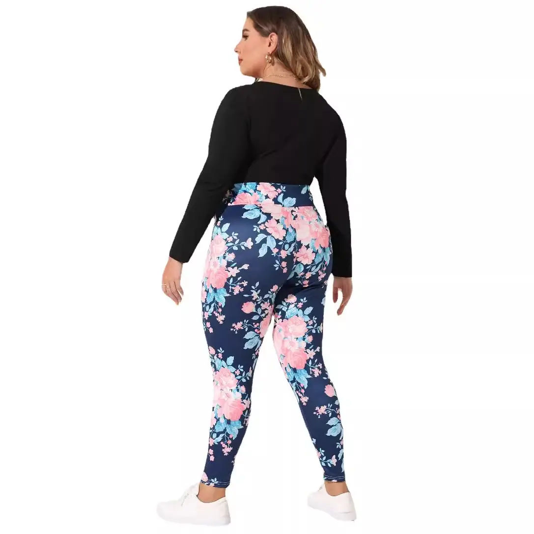 Women's Floral Leggings Plus Size Cross-Border Casual Pants
