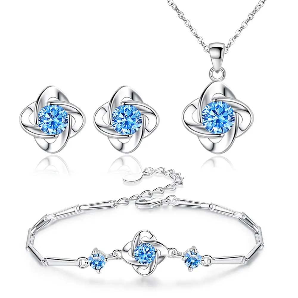 Blue Leaf Clover Earrings for Women Summer - Image 8