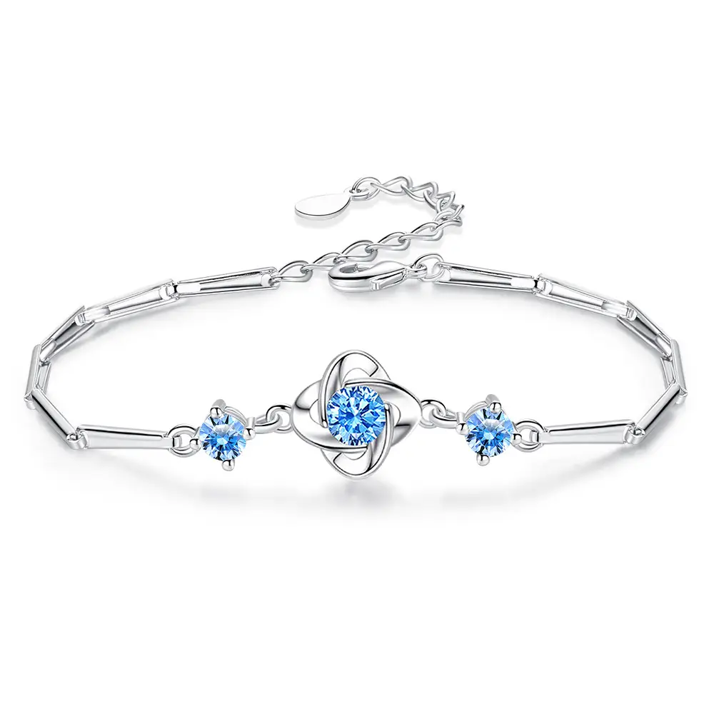 Blue Leaf Clover Earrings for Women Summer - Image 4