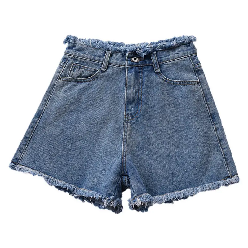 Women Denim Shorts High Waist Slimming Retro Wide Leg - Image 10