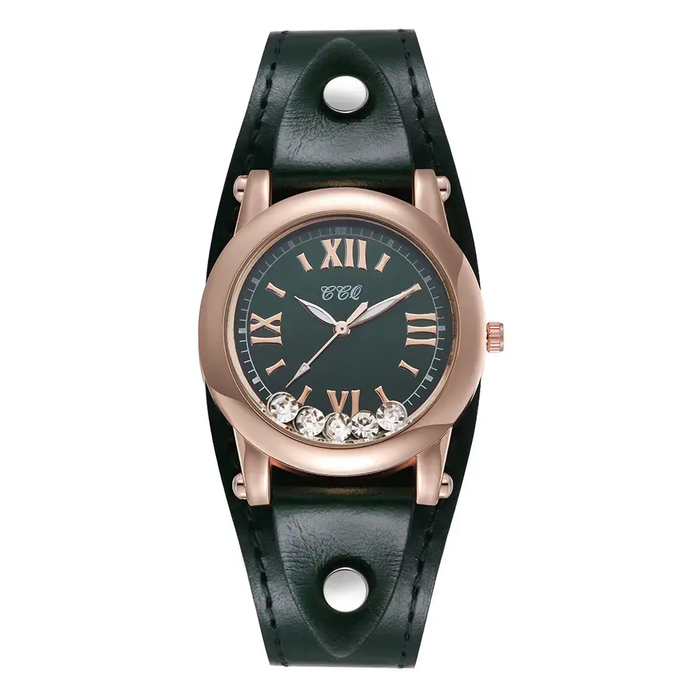 Women's Blue Crystal Watch with Gold Case - Image 13