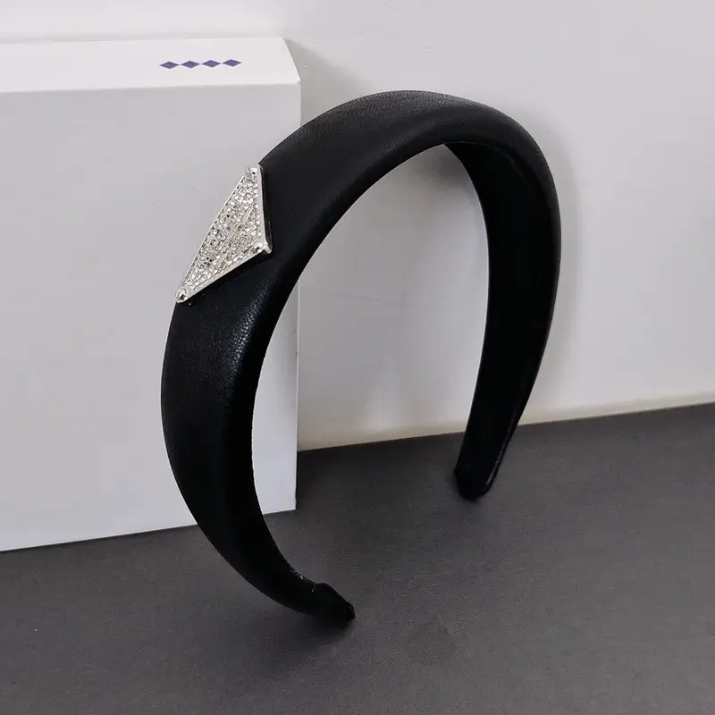 White Triangle Hair Band with Crystal Top - Image 7