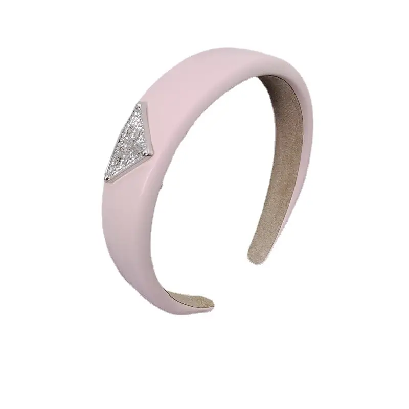 White Triangle Hair Band with Crystal Top - Image 8