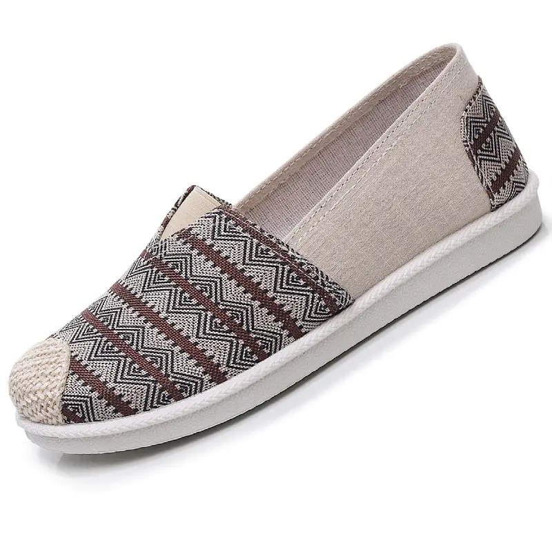 Spring and Autumn Women's Canvas Shoes, Old Beijing Cloth Shoes, Trendy and Versatile, Non-Slip, Soft-Soled, Comfortable Slip-On Flat Shoes