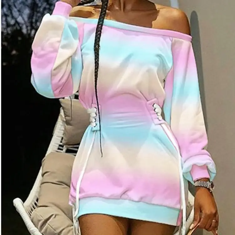 White One-Shoulder Long Sleeve Sweatshirt for Women - Image 5