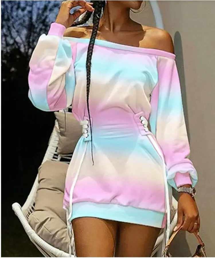 White One-Shoulder Long Sleeve Sweatshirt for Women — feature 9