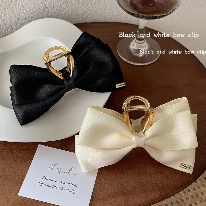 Oversized Bow Hairpin for Women Pink White Blue - Image 8