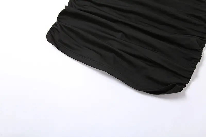 Black V-Neck Rhinestone Slim Skirt Dress — feature 30