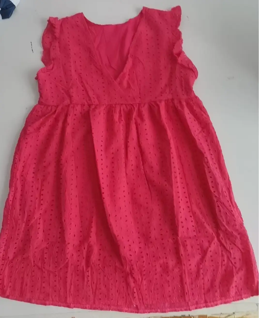 Yellow Lace Jacquard V Neck Dress with Flap Pocket — feature 10