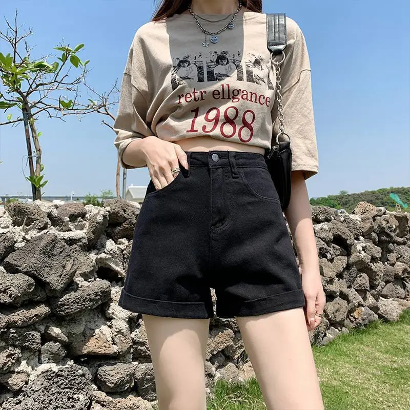 Women Denim Shorts Summer Casual Slim Fit Wide Leg - Image 2