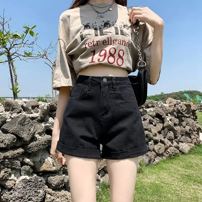 Women Denim Shorts Summer Casual Slim Fit Wide Leg - Image 7