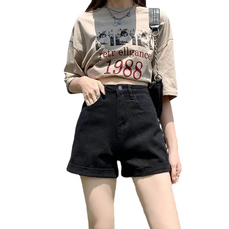 Women Denim Shorts Summer Casual Slim Fit Wide Leg - Image 9