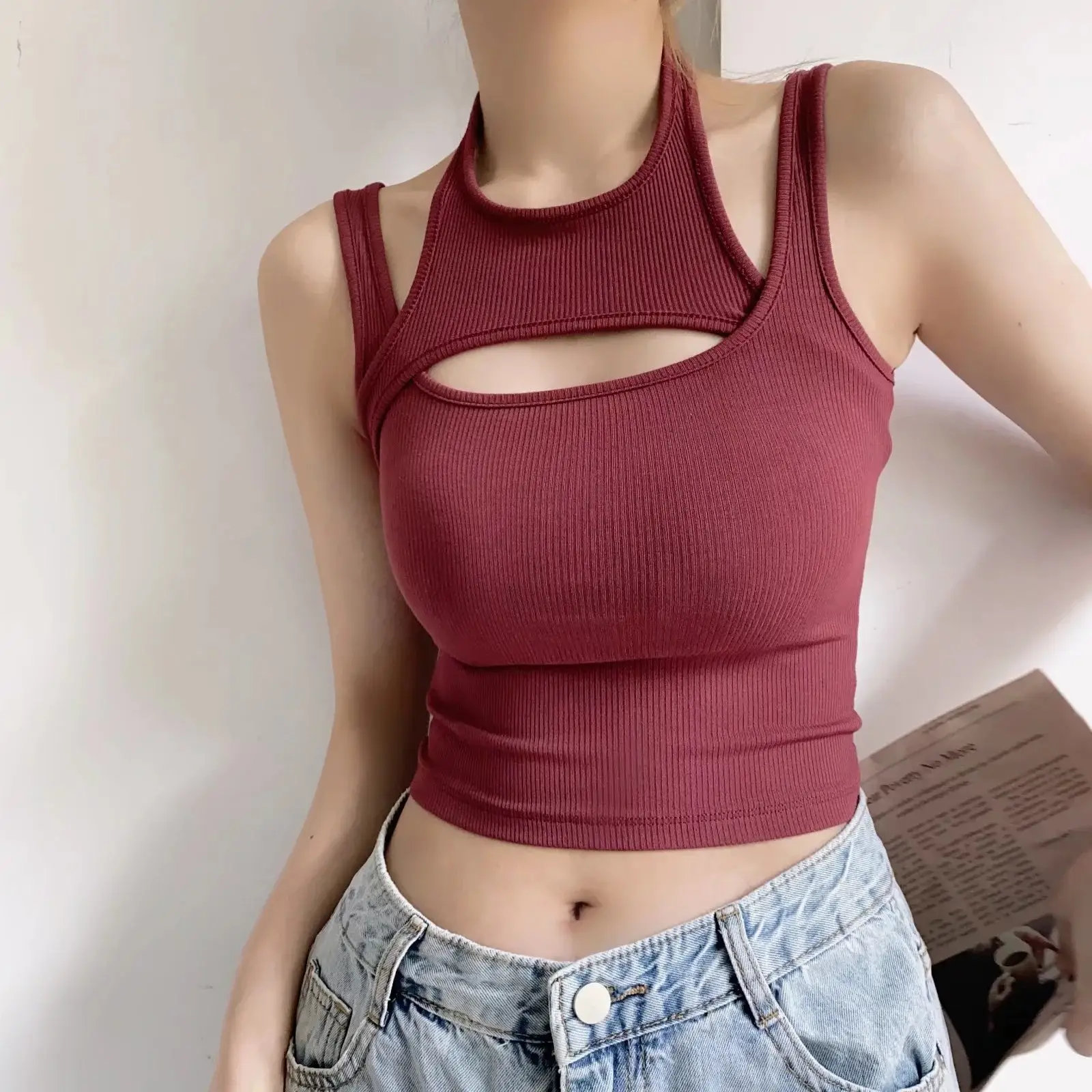 Women's Fake Two-piece Shoulder Camisole Summer 2022 - Image 9