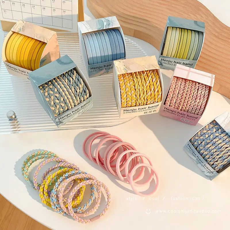 Candy Color Twist Hair Rope Ponytail Hair Ring - Image 18
