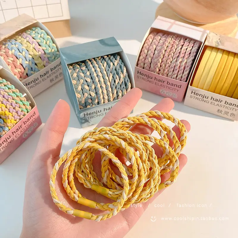 Candy Color Twist Hair Rope Ponytail Hair Ring - Image 19