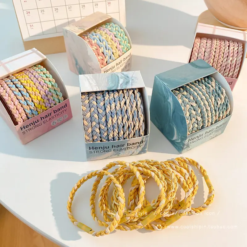 Candy Color Twist Hair Rope Ponytail Hair Ring - Image 20