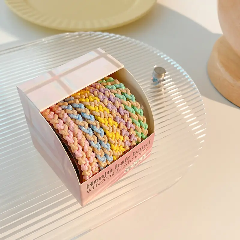 Candy Color Twist Hair Rope Ponytail Hair Ring - Image 9