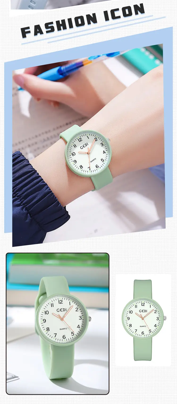 Pink Jelly Silicone Women's Quartz Watch — feature 3