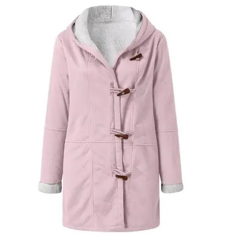 Women Winter Harajuku Style Cardigan Jacket Hooded Duffle Coat