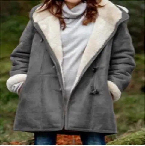 Women Winter Harajuku Style Cardigan Jacket Hooded Duffle Coat