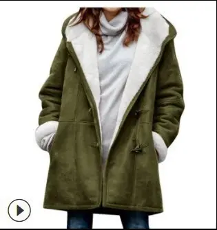 Women Winter Harajuku Style Cardigan Jacket Hooded Duffle Coat