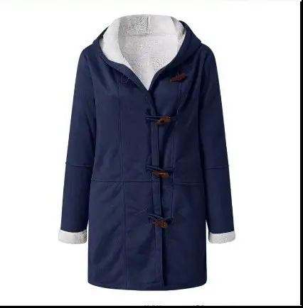 Women Winter Harajuku Style Cardigan Jacket Hooded Duffle Coat