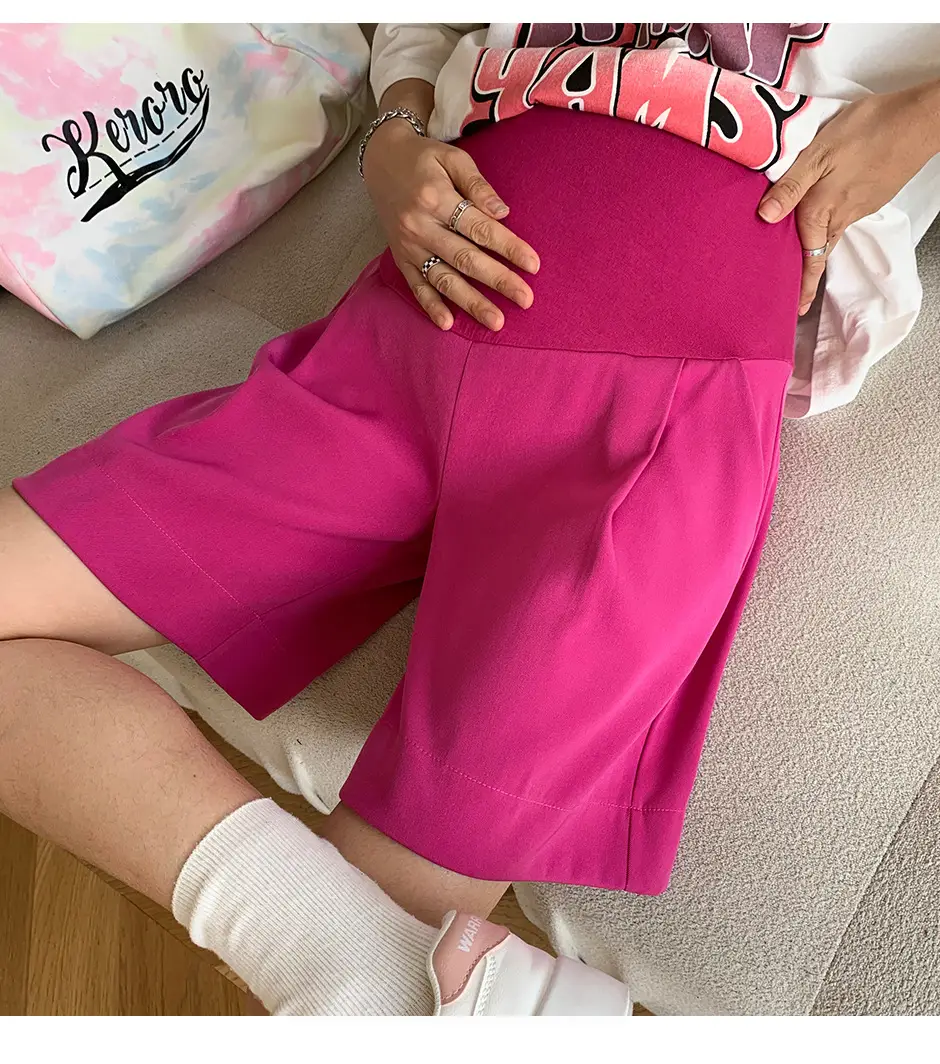 Women's Magenta Shorts with White Sneakers β feature 10
