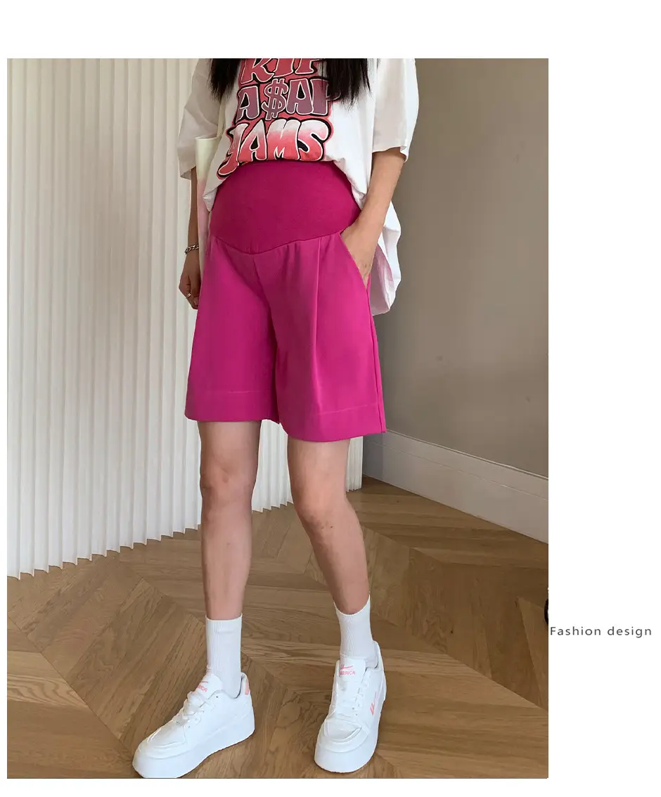 Women's Magenta Shorts with White Sneakers β feature 11