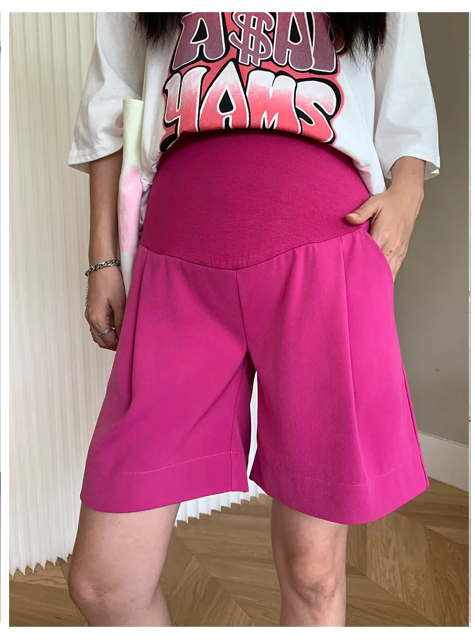 Women's Magenta Shorts with White Sneakers β feature 12