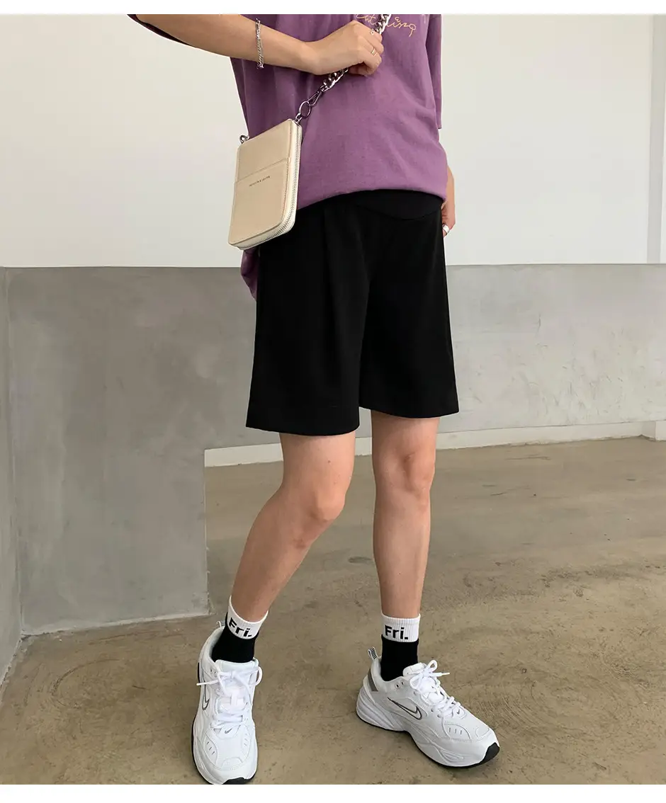 Women's Magenta Shorts with White Sneakers β feature 18