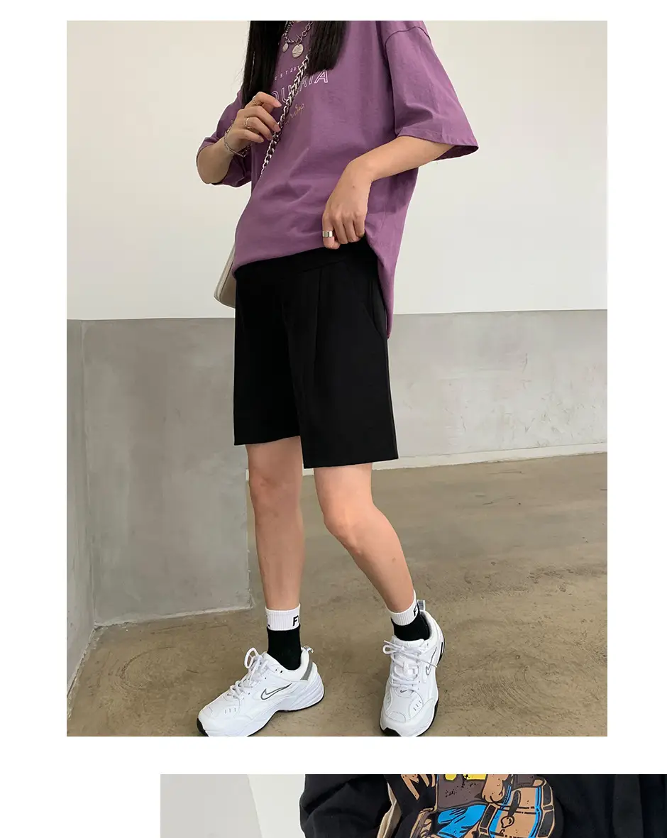 Women's Magenta Shorts with White Sneakers β feature 19