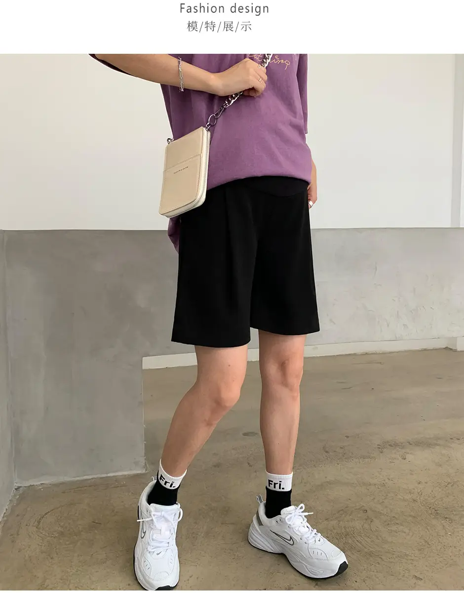 Women's Magenta Shorts with White Sneakers - Image 2