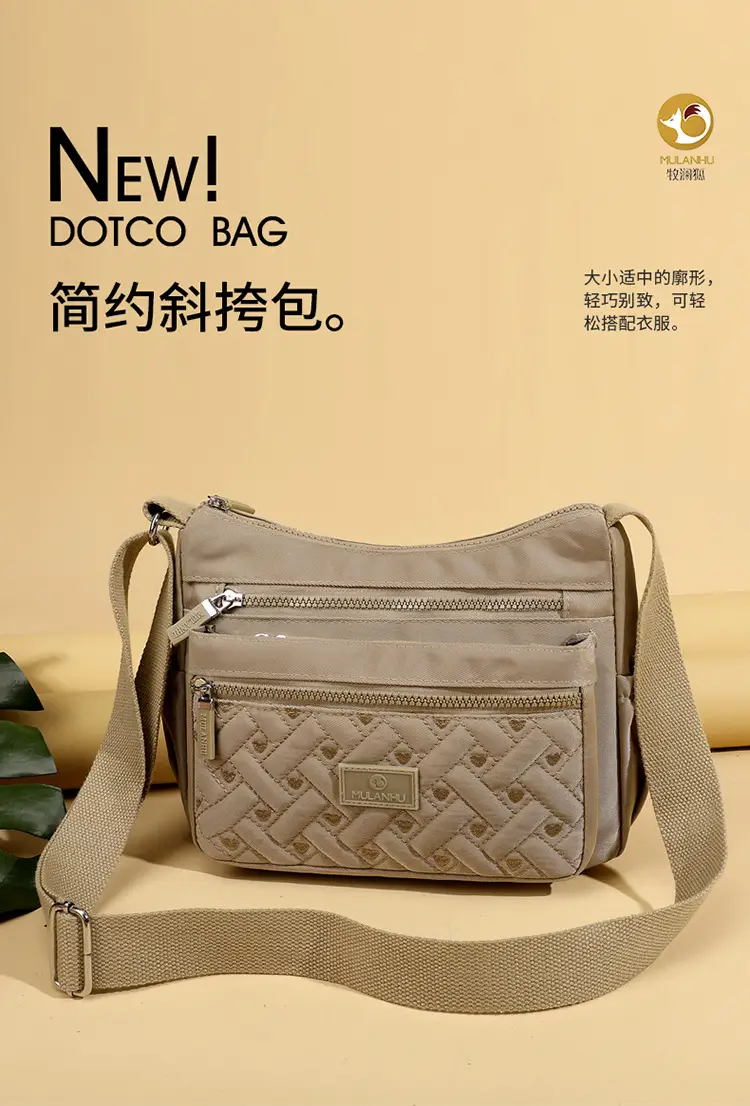 Blue Rhombus Embroidery Shoulder Bag for Women — feature 2