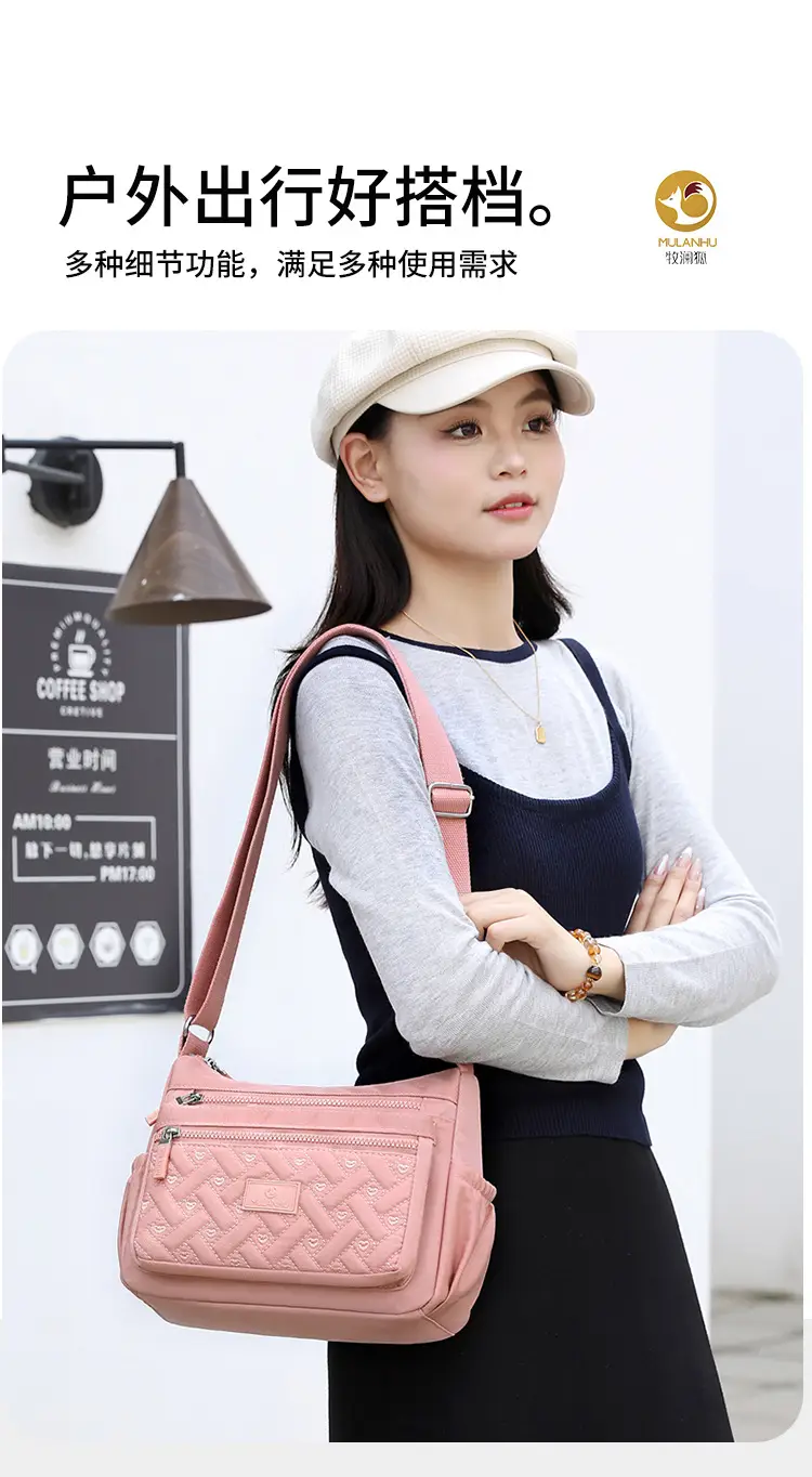 Blue Rhombus Embroidery Shoulder Bag for Women — feature 22