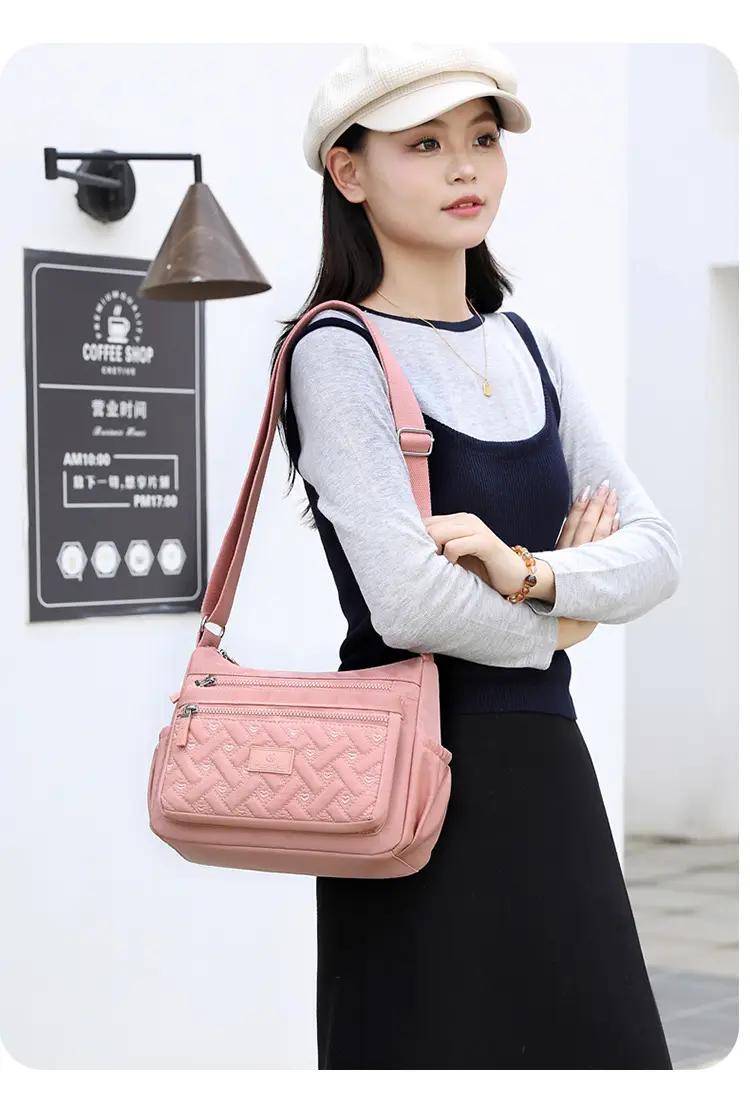 Blue Rhombus Embroidery Shoulder Bag for Women — feature 24