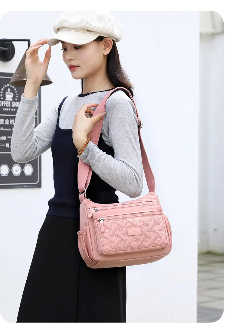 Blue Rhombus Embroidery Shoulder Bag for Women — feature 26
