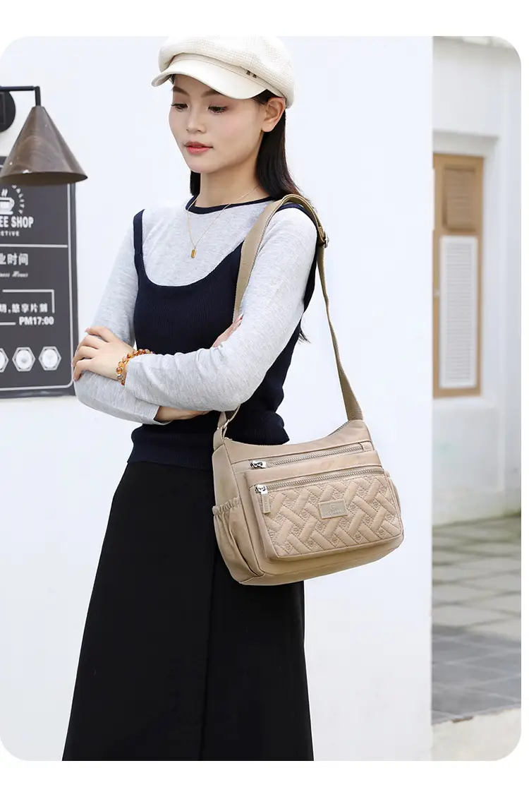 Blue Rhombus Embroidery Shoulder Bag for Women — feature 27