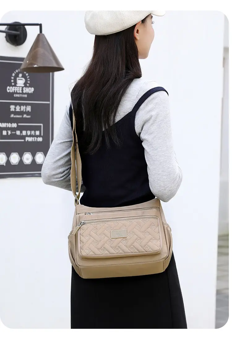 Blue Rhombus Embroidery Shoulder Bag for Women — feature 28