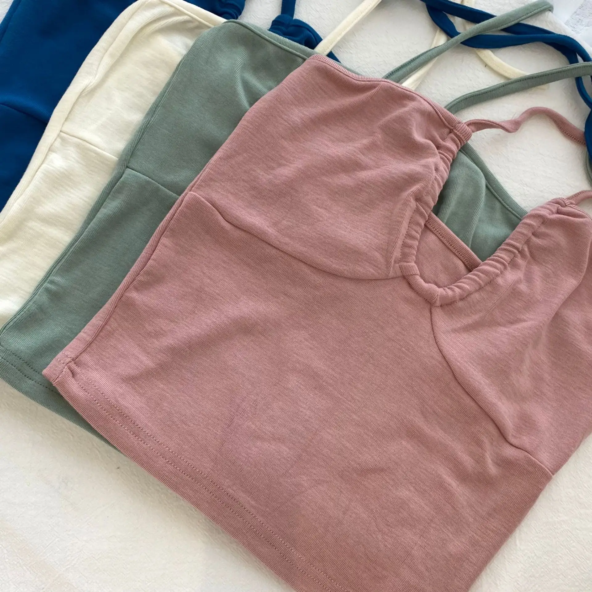 Blue Halter Drawstring Tube Top for Women - Image 6
