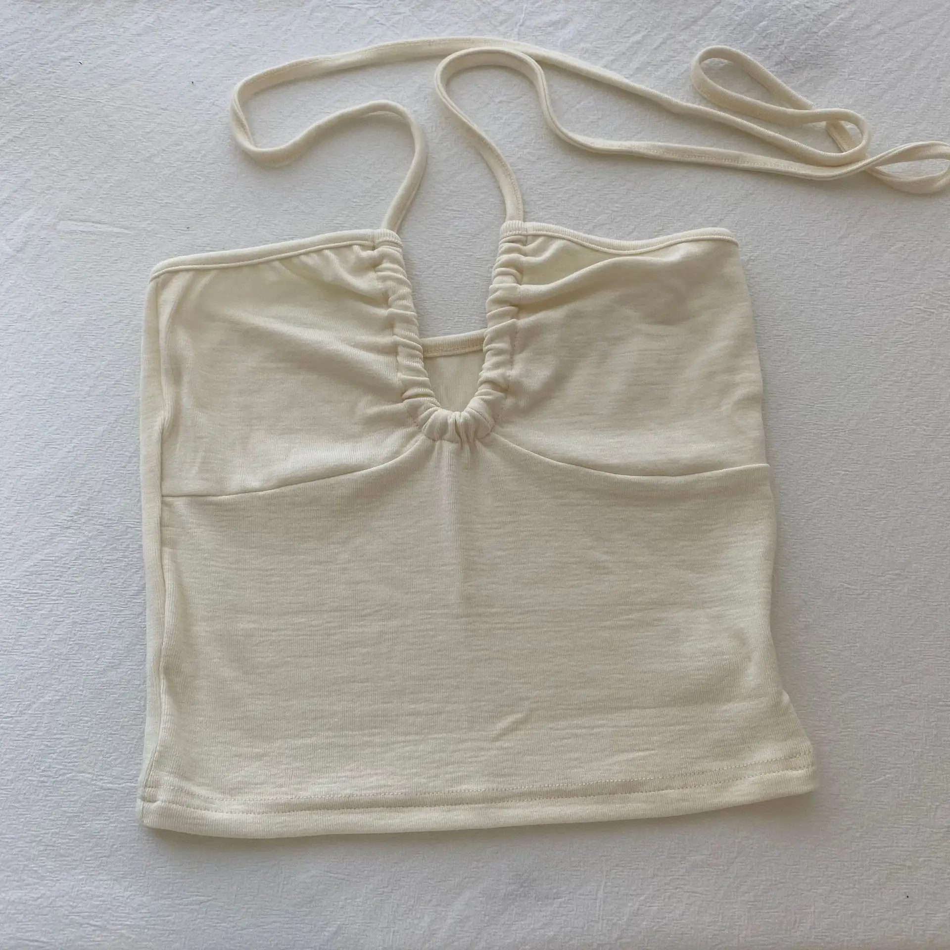 Blue Halter Drawstring Tube Top for Women - Image 8