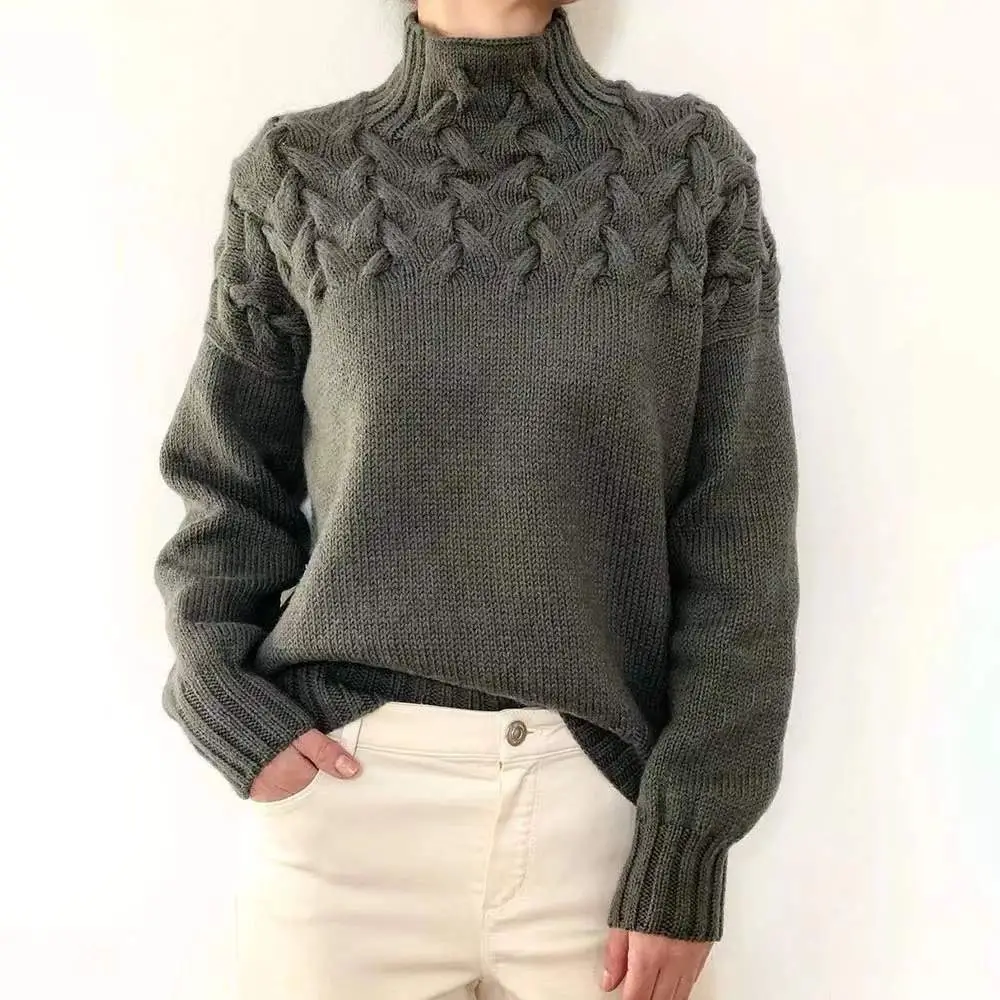 2025 Pink Long Sleeve Turtleneck Knitwear Women - Image 3
