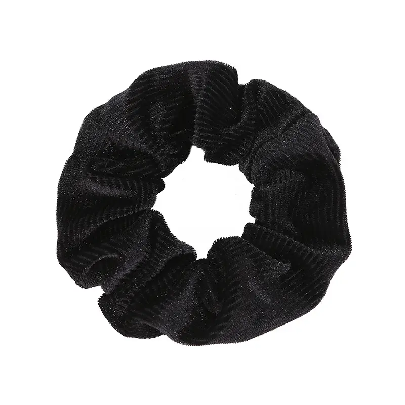 Black Flannel Hair Ring with Rubber Band - Image 16