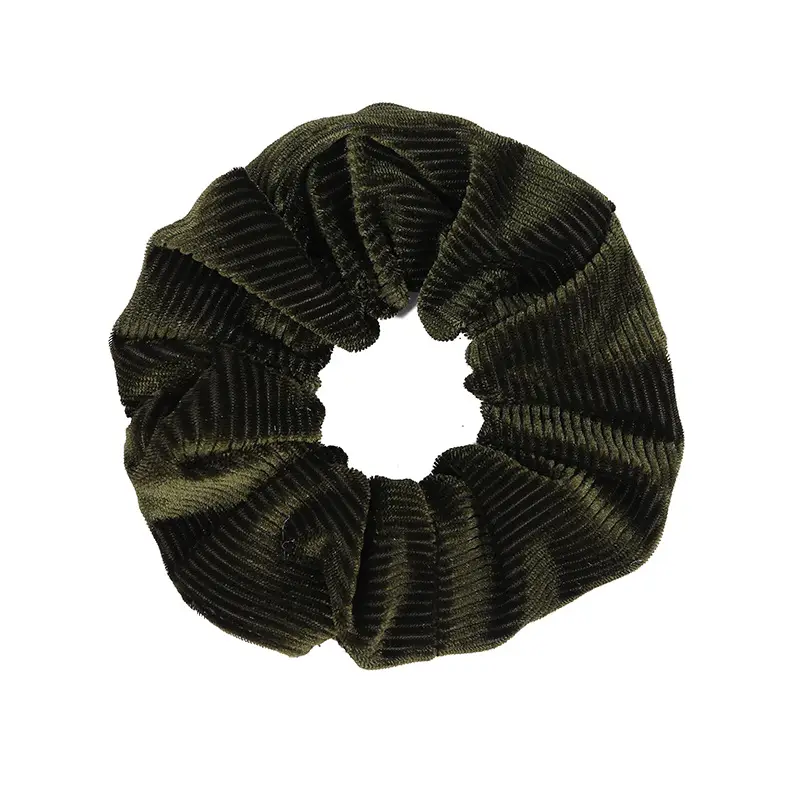 Black Flannel Hair Ring with Rubber Band - Image 7