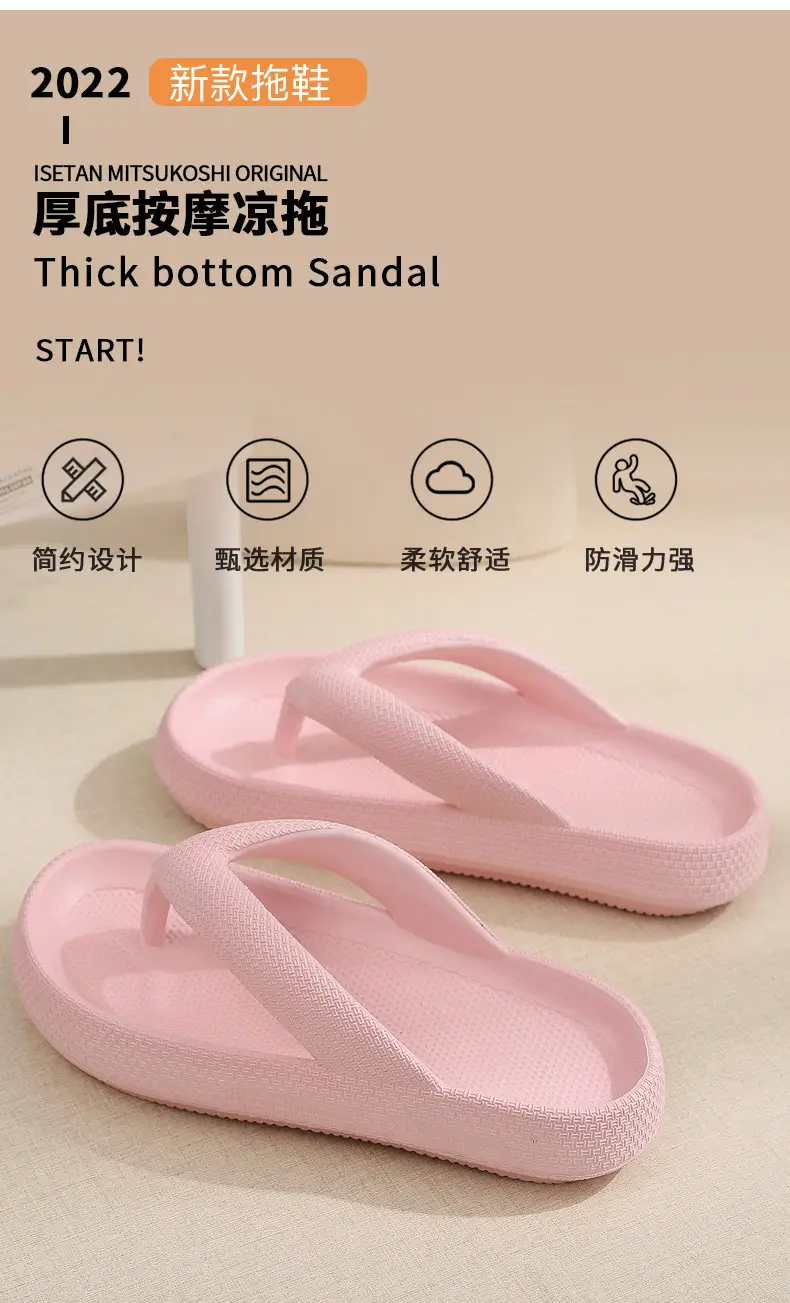 Factory Wholesale Non-Slip Flip Flops Yellow Casual Summer Slippers — feature 27