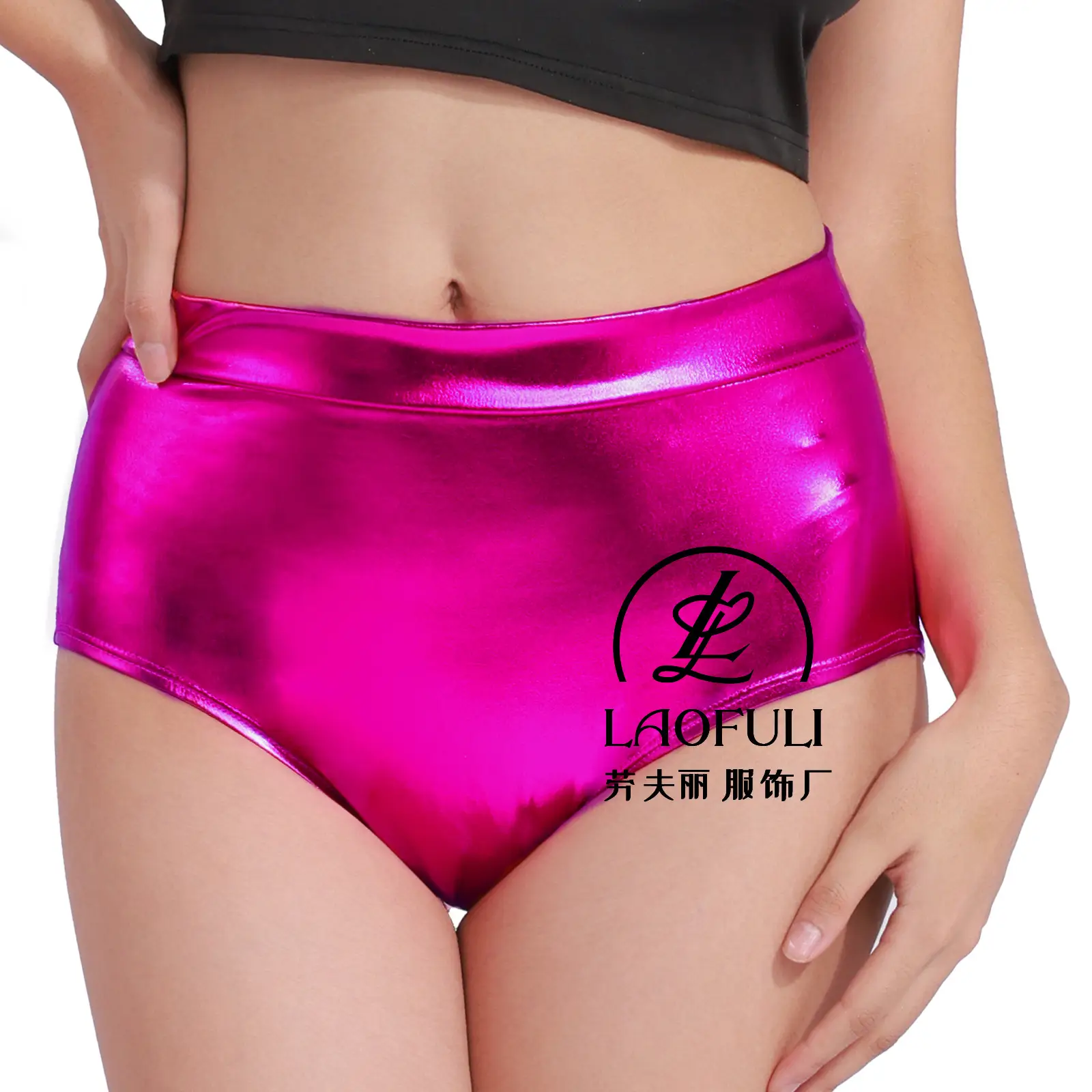 Metallic High Waist Hip-Lifting Shorts Women Sexy Dance Bottom - Image 10
