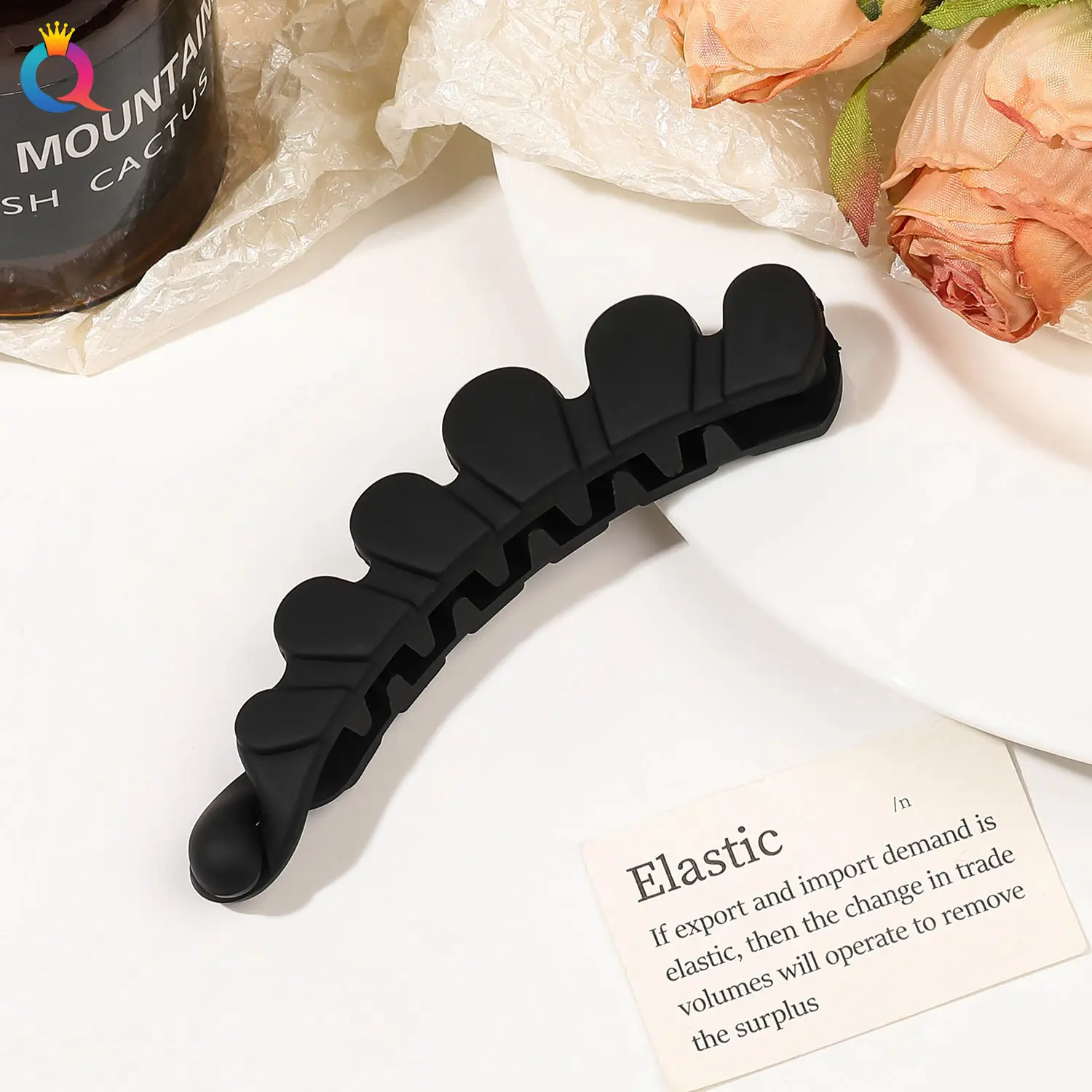 Black PVC Hair Clip for High Ponytail & Fixed Hairpin - Image 25
