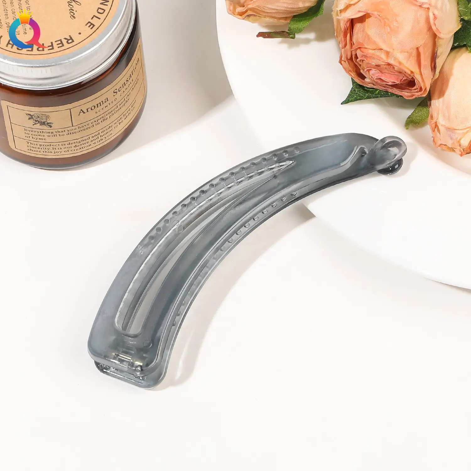 Black PVC Hair Clip for High Ponytail & Fixed Hairpin - Image 37