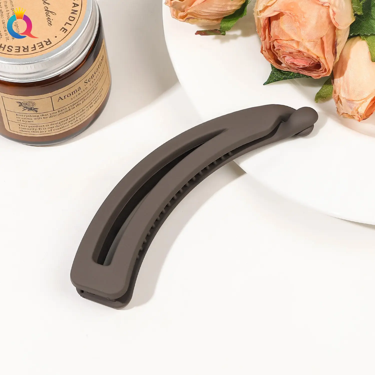 Black PVC Hair Clip for High Ponytail & Fixed Hairpin - Image 41